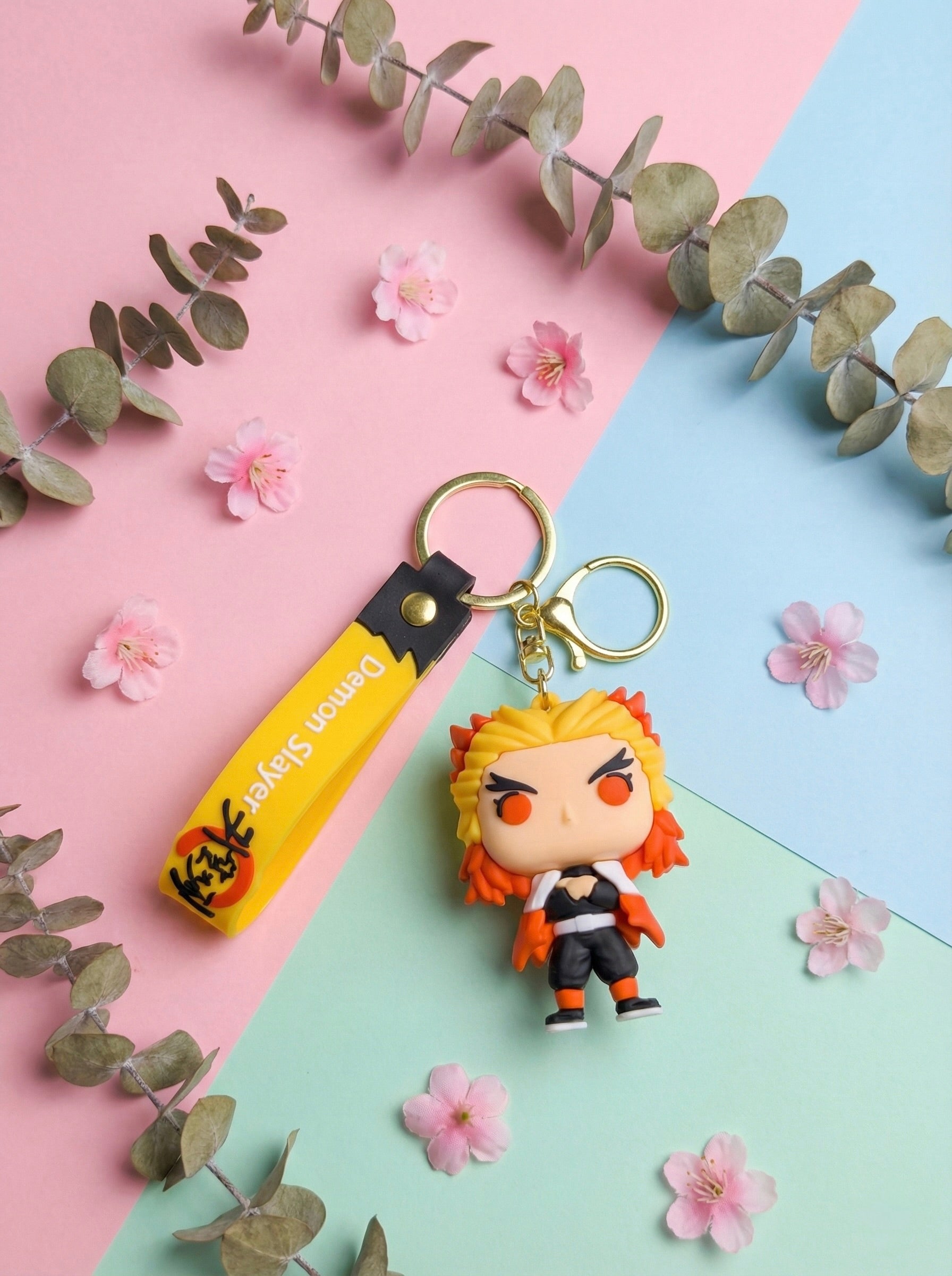 Rengoku 3D Silicone Keychain — Action Nook Demon Slayer Anime Accessory