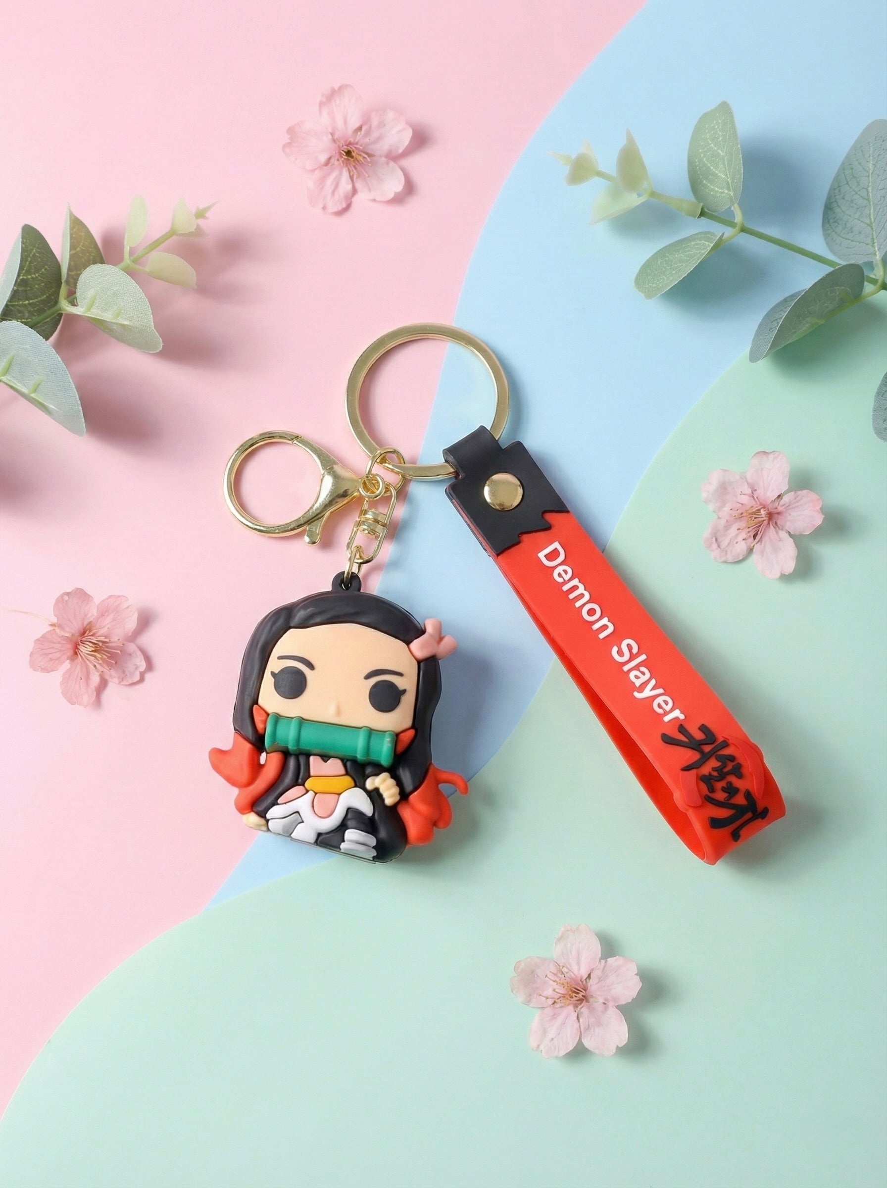 Nezuko 3D Silicone Keychain — Action Nook Demon Slayer Anime Accessory
