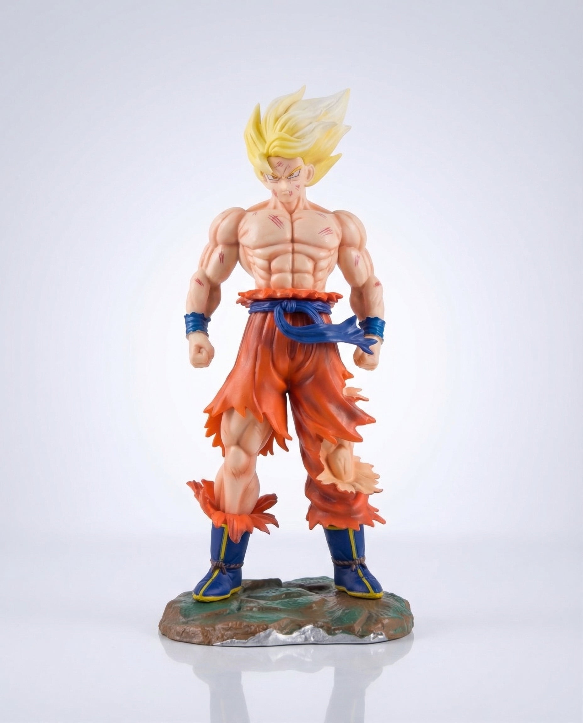 Super Saiyan Warrior Figure 23cm | Battle Damage Anime Statue | Action Nook